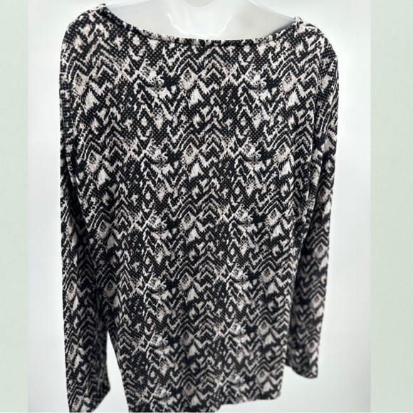 Mario Serrano Animal Print Long Sleeve Blouse Black and Ivory - Size Large - Picture 2 of 7